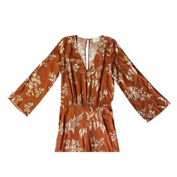 Sezane Floral Jumpsuit in Rust and Cream - Picture 5 of 10